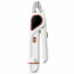 White 2-in-1 pet nail clipper and grinder shown upright on a plain white background.