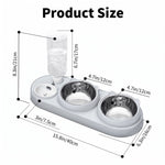 Product size diagram for a gravity pet feeder showing an overall length of 15.8 inches (40 cm), width of 6.3 inches (16 cm), and height of 8.3 inches (21 cm).
