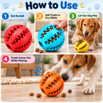 How to use Petlivate interactive treat-dispensing dog ball by adding treats or dry kibble and allowing a dog to play with the ball