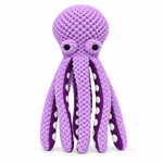 Petlivate plush octopus dog toy in purple on a white background